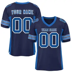 Navy Royal Insert Color Mesh Authentic Football Jersey 1