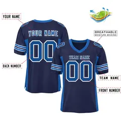 Navy Royal Insert Color Mesh Authentic Football Jersey 2
