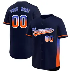Navy Royal-Orange Gradient Side Baseball Jersey 1