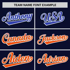 Navy Royal-Orange Gradient Side Baseball Jersey 3