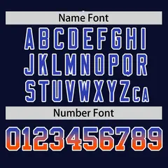 Navy Royal-Orange Gradient Side Baseball Jersey 4