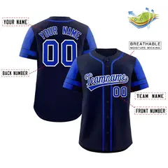 Navy Royal Raglan Sleeves Authentic Baseball Jersey 2