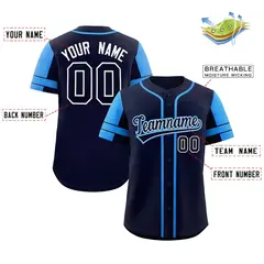 Navy Royal Raglan Sleeves Authentic Baseball Jersey 2