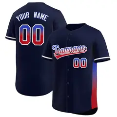 Navy Royal-Red Gradient Side Baseball Jersey 1