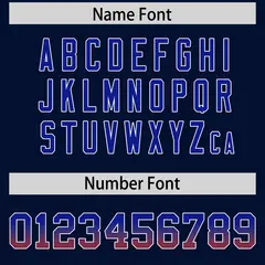 Navy Royal Red Sides Gradient Fashion Team Football Jersey 4