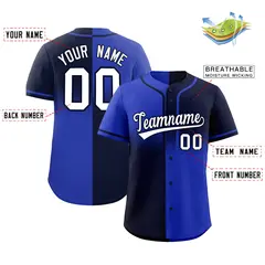 Navy Royal Symmetrical Gradient Authentic Baseball Jersey 2