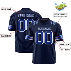 Navy Royal-White Classic Authentic Football Jersey 2