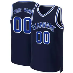 Navy Royal-White Classic Basketball Jersey 1