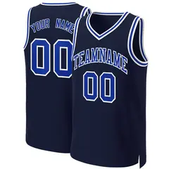 Navy Royal-White Classic Basketball Jersey 1
