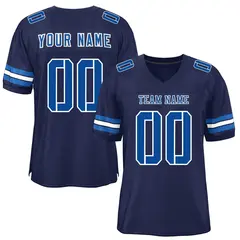 Navy Royal-White Classic Mesh Authentic Football Jersey 1