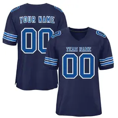 Navy Royal-White Classic Mesh Authentic Football Jersey 1