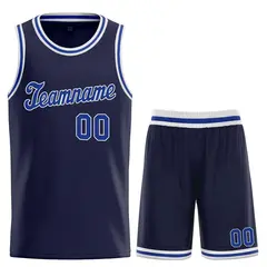 Navy Royal-White Classic Sets Basketball Uniform Jersey