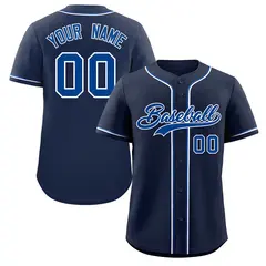 Navy Royal-White Classic Style Authentic Baseball Jersey 1
