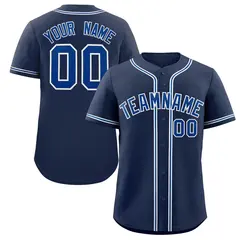 Navy Royal-White Classic Style Authentic Baseball Jersey