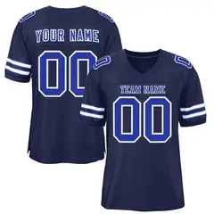 Navy Royal-White Classic Style Authentic Football Jersey 1
