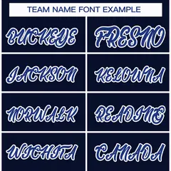 Navy Royal-White Classic Style Hockey Jersey 3