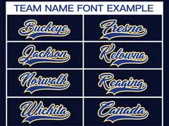 Navy Royal White-Gold Classic Hockey Jersey 3