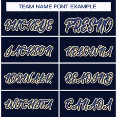 Navy Royal White-Gold Classic Hockey Jersey 3
