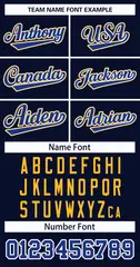 Navy Royal White-Gold Classic Hockey Jersey 3