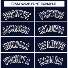 Navy Royal White-Gold Classic Hockey Jersey 3
