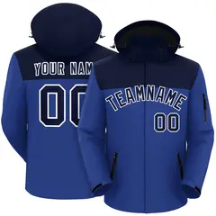Navy Royal-White Two Tone Waterproof Jacket 1
