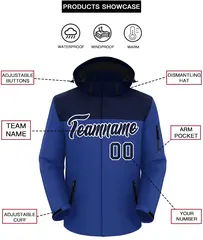 Navy Royal-White Two Tone Waterproof Jacket 2