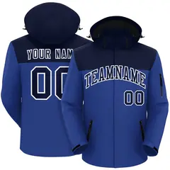 Navy Royal-White Two Tone Waterproof Jacket 1