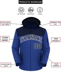 Navy Royal-White Two Tone Waterproof Jacket 2