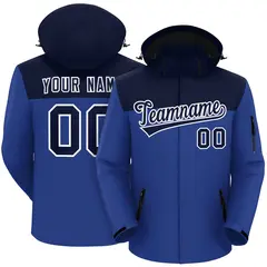 Navy Royal-White Two Tone Waterproof Jacket 1