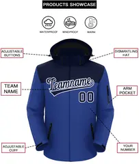 Navy Royal-White Two Tone Waterproof Jacket 2