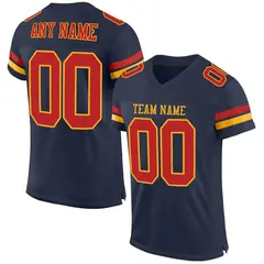 Navy Scarlet-Gold Mesh Football Jersey 1