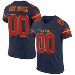 Navy Scarlet-Gold Mesh Football Jersey 1