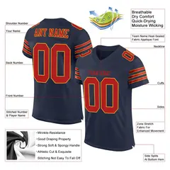 Navy Scarlet-Gold Mesh Football Jersey 2