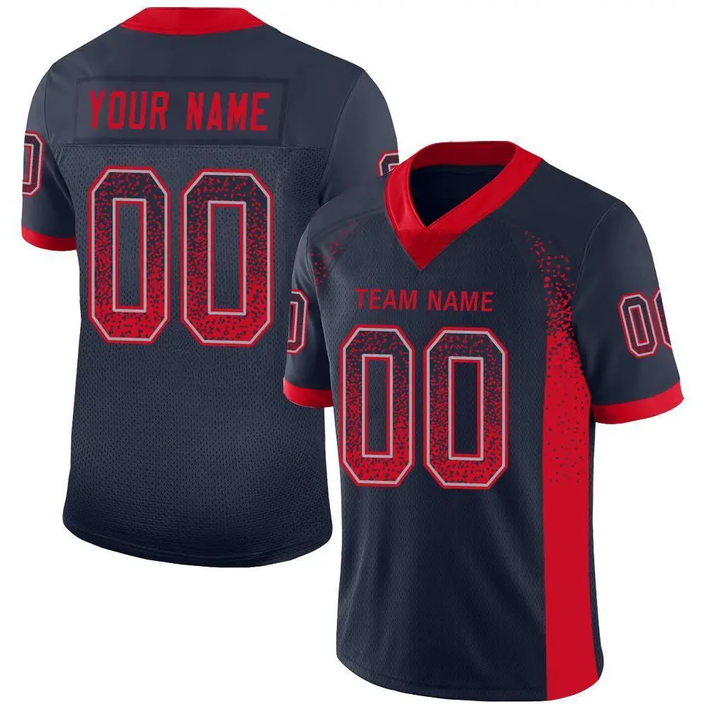 Navy Scarlet-Gray Drift Mesh Football Jersey