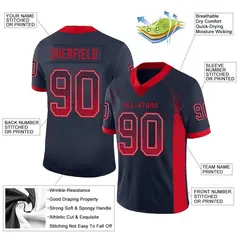 Navy Scarlet-Gray Drift Mesh Football Jersey 2