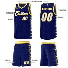 Navy Side Blocks Sports Uniform Basketball Jersey 5