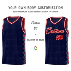 Navy Side Blocks Sports Uniform Basketball Jersey 3