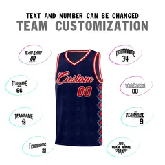 Navy Side Blocks Sports Uniform Basketball Jersey 4