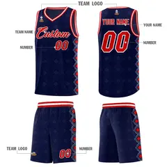 Navy Side Blocks Sports Uniform Basketball Jersey 5