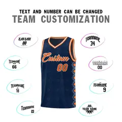 Navy Side Blocks Sports Uniform Basketball Jersey 4