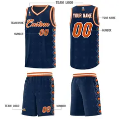 Navy Side Blocks Sports Uniform Basketball Jersey 5