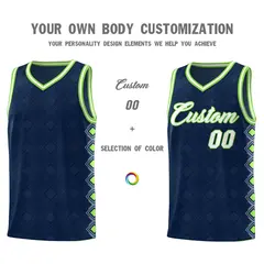 Navy Side Blocks Sports Uniform Basketball Jersey 3