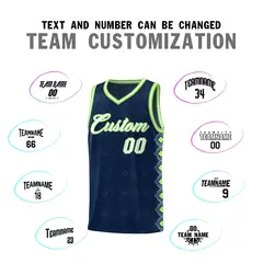 Navy Side Blocks Sports Uniform Basketball Jersey 4