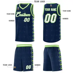 Navy Side Blocks Sports Uniform Basketball Jersey 5