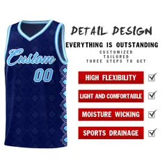 Navy Side Blocks Sports Uniform Basketball Jersey 2