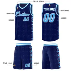Navy Side Blocks Sports Uniform Basketball Jersey 5