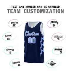 Navy Side Lightning Graffiti Basketball Jersey 4