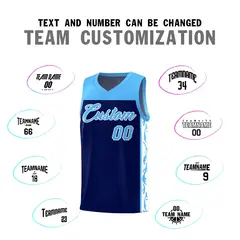 Navy Side Pattern Sports Uniform Basketball Jersey 4