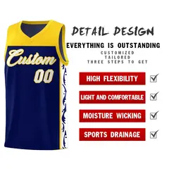 Navy Side Pattern Sports Uniform Basketball Jersey 2