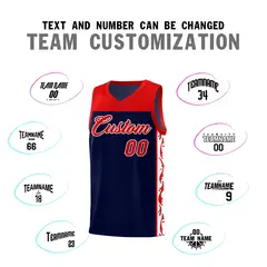 Navy Side Pattern Sports Uniform Basketball Jersey 4
